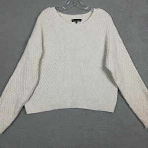 Love Ellie Womens Sweater Jamison Off White Textured Knit Soft Pullover XXL New